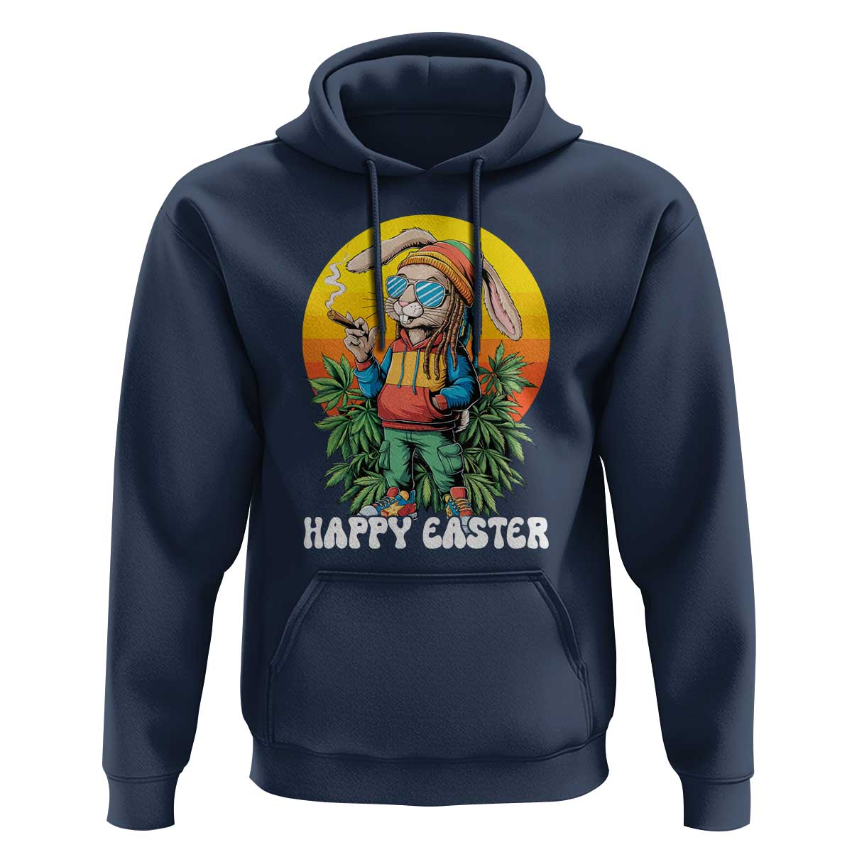Happy 420 Easter Hoodie Funny Bunny Smoking Weed