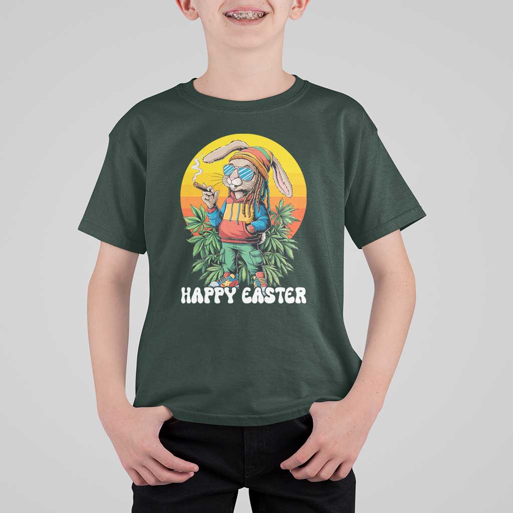 Happy 420 Easter T Shirt For Kid Funny Bunny Smoking Weed