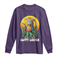 Happy 420 Easter Long Sleeve Shirt Funny Bunny Smoking Weed