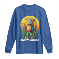 Happy 420 Easter Long Sleeve Shirt Funny Bunny Smoking Weed