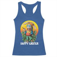 Happy 420 Easter Racerback Tank Top Funny Bunny Smoking Weed