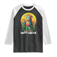 Happy 420 Easter Raglan Shirt Funny Bunny Smoking Weed