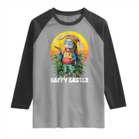 Happy 420 Easter Raglan Shirt Funny Bunny Smoking Weed