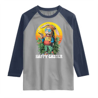 Happy 420 Easter Raglan Shirt Funny Bunny Smoking Weed