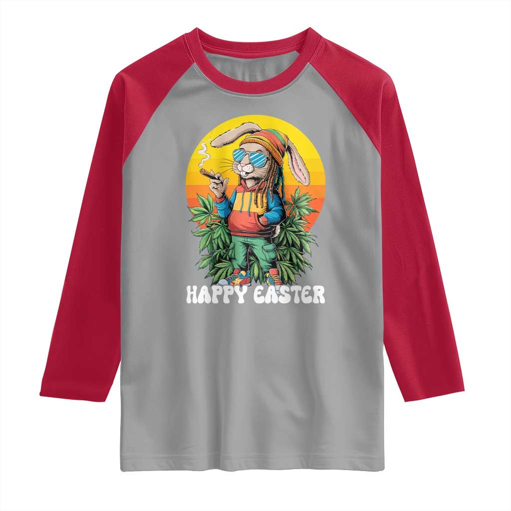 Happy 420 Easter Raglan Shirt Funny Bunny Smoking Weed