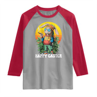 Happy 420 Easter Raglan Shirt Funny Bunny Smoking Weed