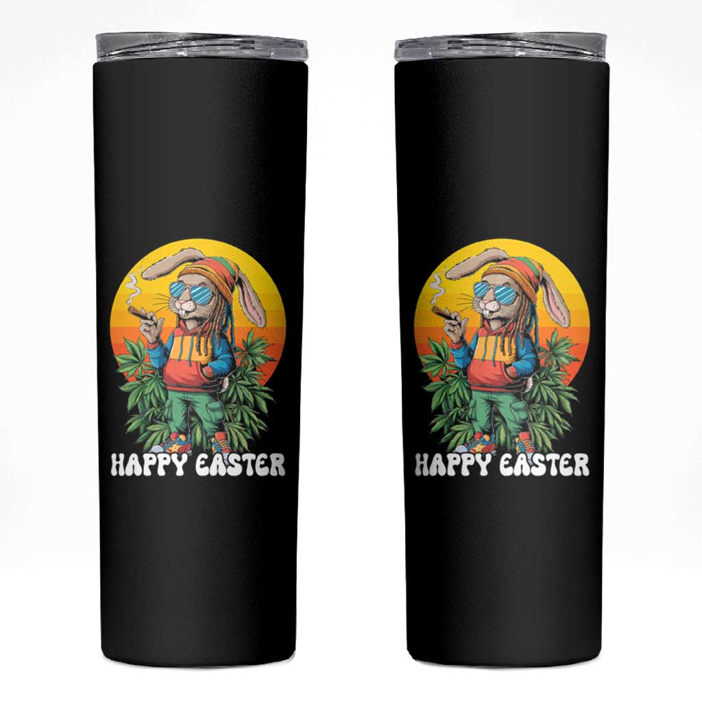 Happy 420 Easter Skinny Tumbler Funny Bunny Smoking Weed