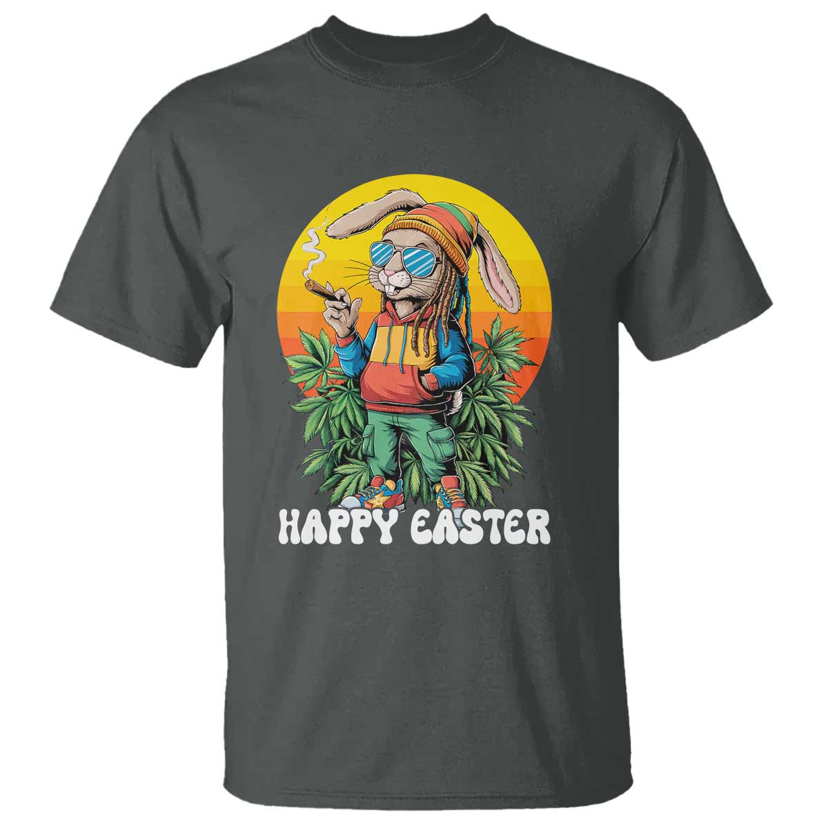 Happy 420 Easter T Shirt Funny Bunny Smoking Weed