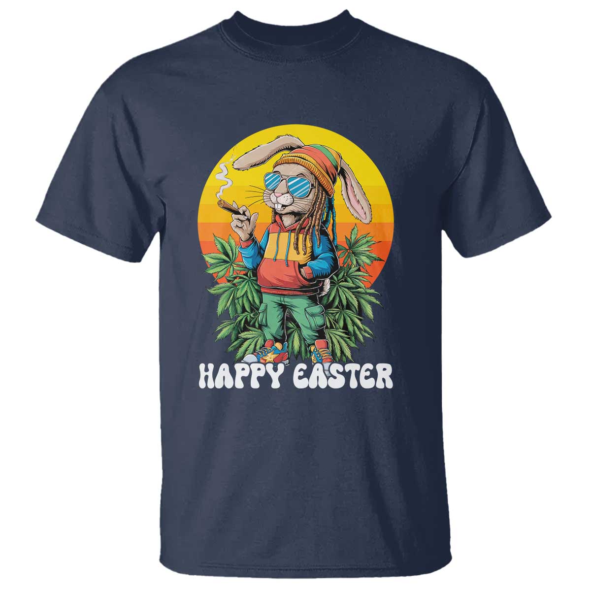 Happy 420 Easter T Shirt Funny Bunny Smoking Weed