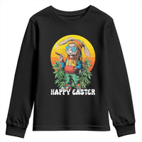 Happy 420 Easter Youth Sweatshirt Funny Bunny Smoking Weed