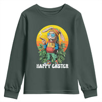 Happy 420 Easter Youth Sweatshirt Funny Bunny Smoking Weed