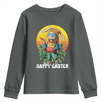 Happy 420 Easter Youth Sweatshirt Funny Bunny Smoking Weed