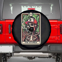 Skeleton 420 The Stoner Spare Tire Cover Retro Tarot Card Weed Lover Cannabis Trippy Vibes