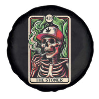 Skeleton 420 The Stoner Spare Tire Cover Retro Tarot Card Weed Lover Cannabis Trippy Vibes