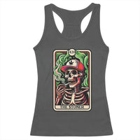 Skeleton 420 The Stoner Racerback Tank Top Retro Tarot Card Weed Lover Cannabis Trippy Vibes