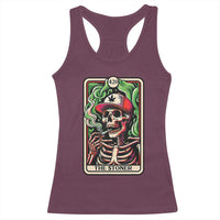 Skeleton 420 The Stoner Racerback Tank Top Retro Tarot Card Weed Lover Cannabis Trippy Vibes