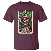 Skeleton 420 The Stoner T Shirt Retro Tarot Card Weed Lover Cannabis Trippy Vibes