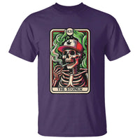 Skeleton 420 The Stoner T Shirt Retro Tarot Card Weed Lover Cannabis Trippy Vibes