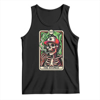 Skeleton 420 The Stoner Tank Top Retro Tarot Card Weed Lover Cannabis Trippy Vibes