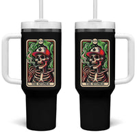 Skeleton 420 The Stoner Tumbler With Handle Retro Tarot Card Weed Lover Cannabis Trippy Vibes