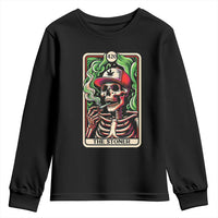 Skeleton 420 The Stoner Youth Sweatshirt Retro Tarot Card Weed Lover Cannabis Trippy Vibes