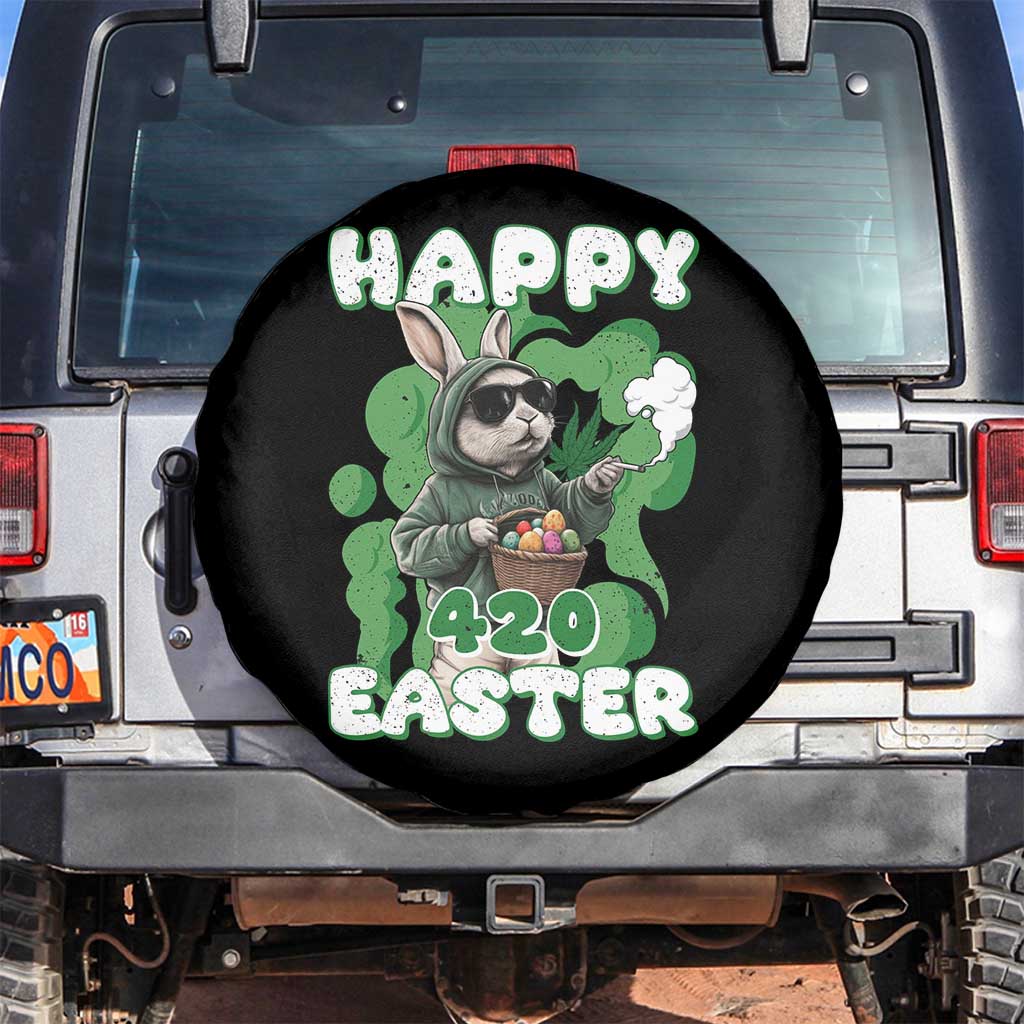 Happy 420 Easter Spare Tire Cover Funny Smoking Easter Bunny