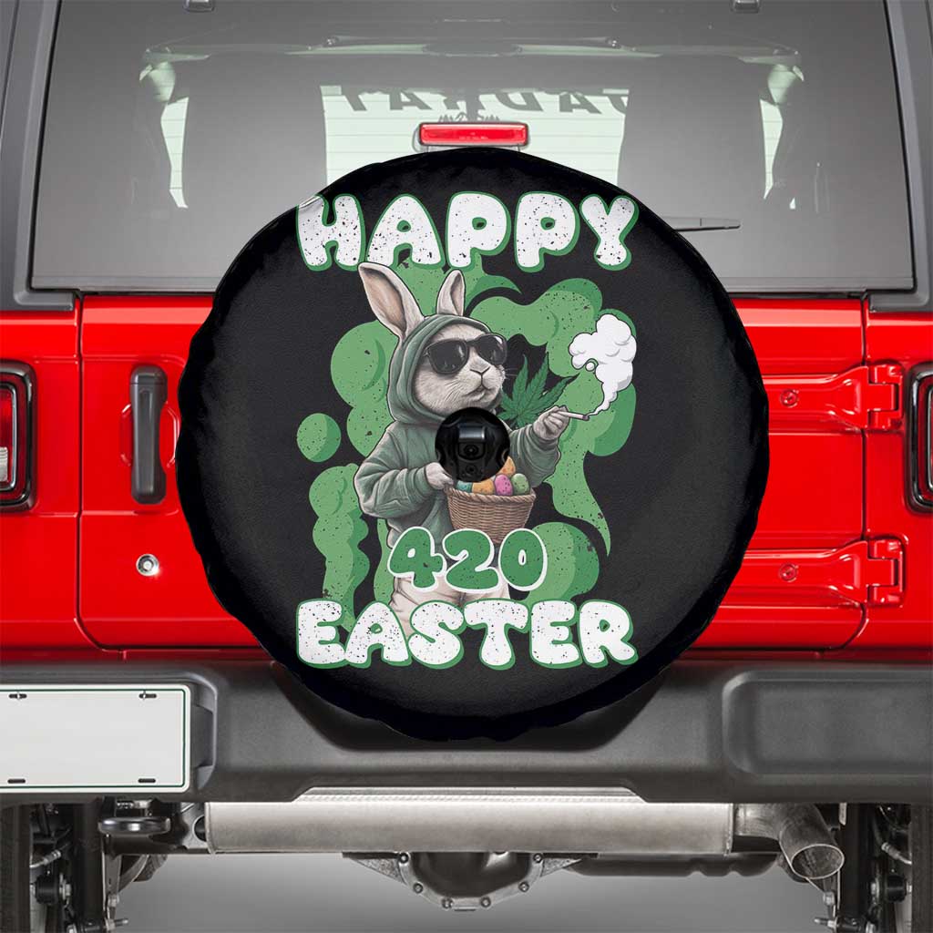 Happy 420 Easter Spare Tire Cover Funny Smoking Easter Bunny