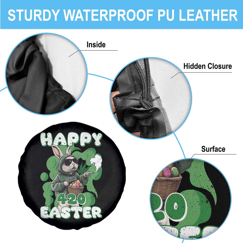 Happy 420 Easter Spare Tire Cover Funny Smoking Easter Bunny