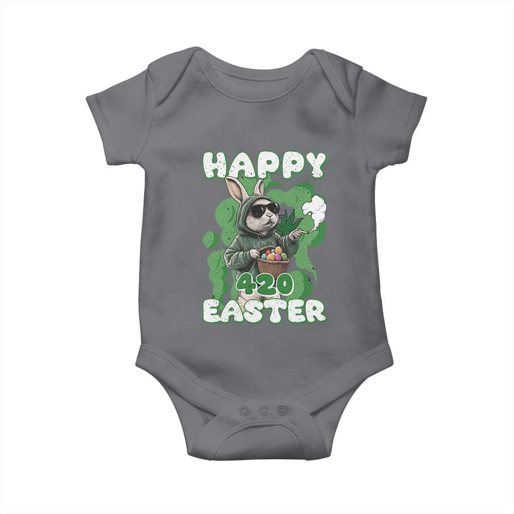 Happy 420 Easter Baby Onesie Funny Smoking Easter Bunny