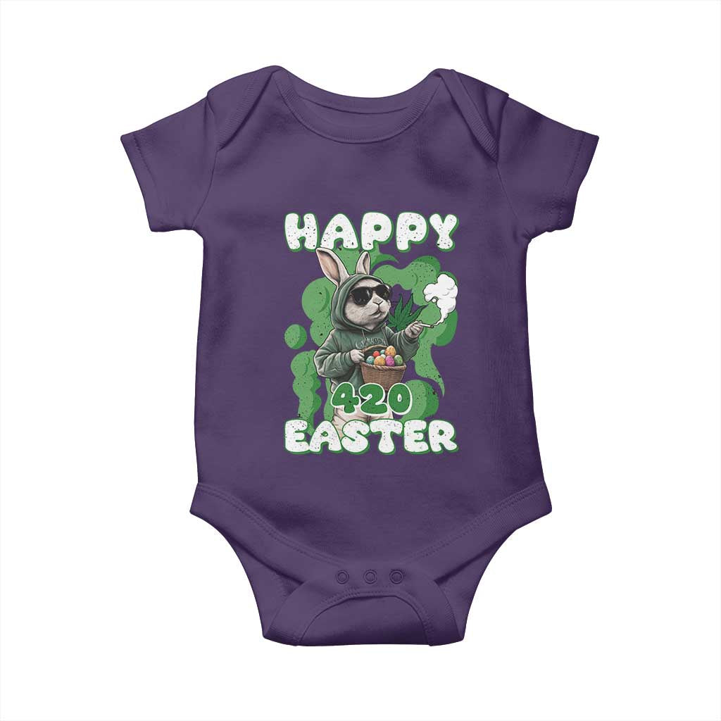 Happy 420 Easter Baby Onesie Funny Smoking Easter Bunny
