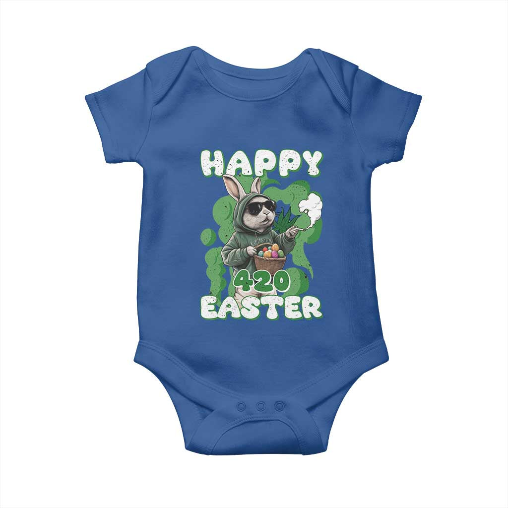 Happy 420 Easter Baby Onesie Funny Smoking Easter Bunny