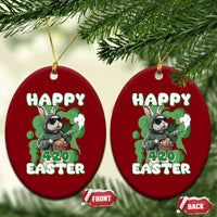 Happy 420 Easter Ceramic Ornament Funny Smoking Easter Bunny - Wonder Print Shop