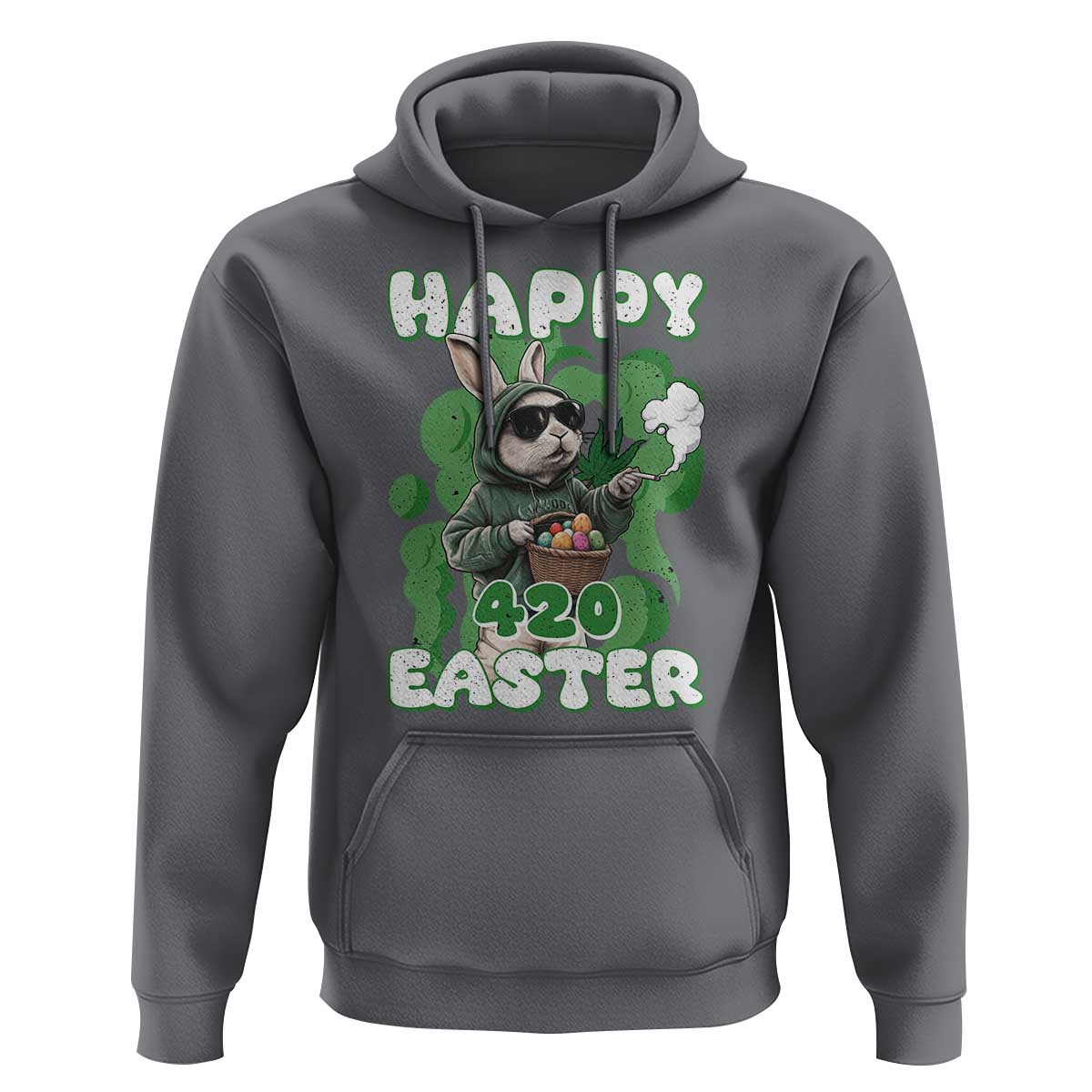 Happy 420 Easter Hoodie Funny Smoking Easter Bunny