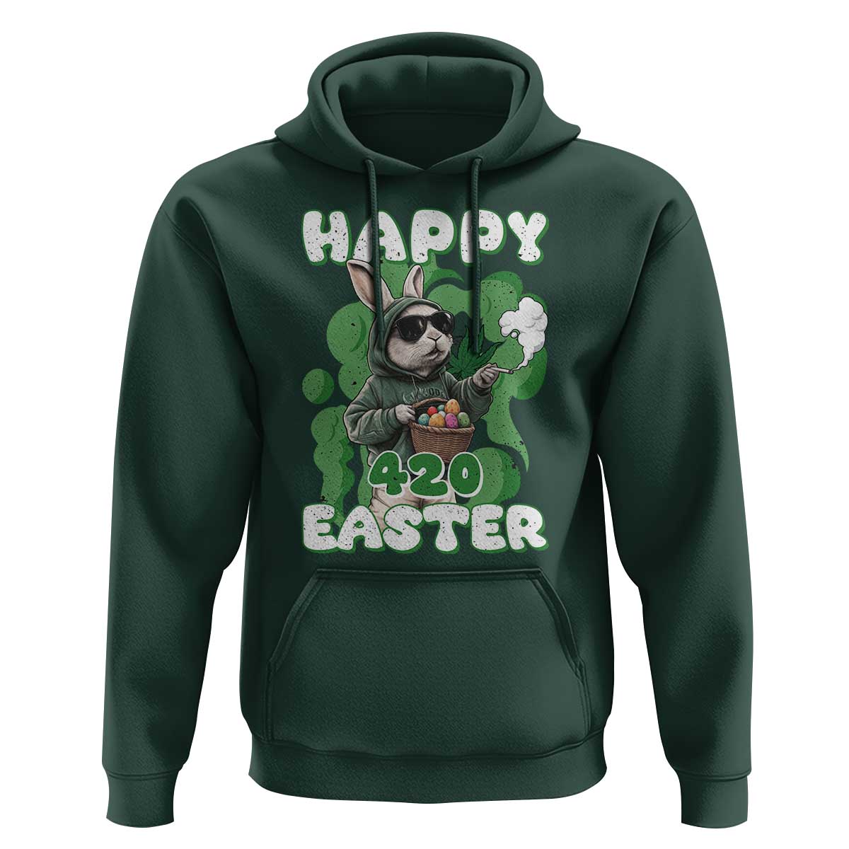 Happy 420 Easter Hoodie Funny Smoking Easter Bunny
