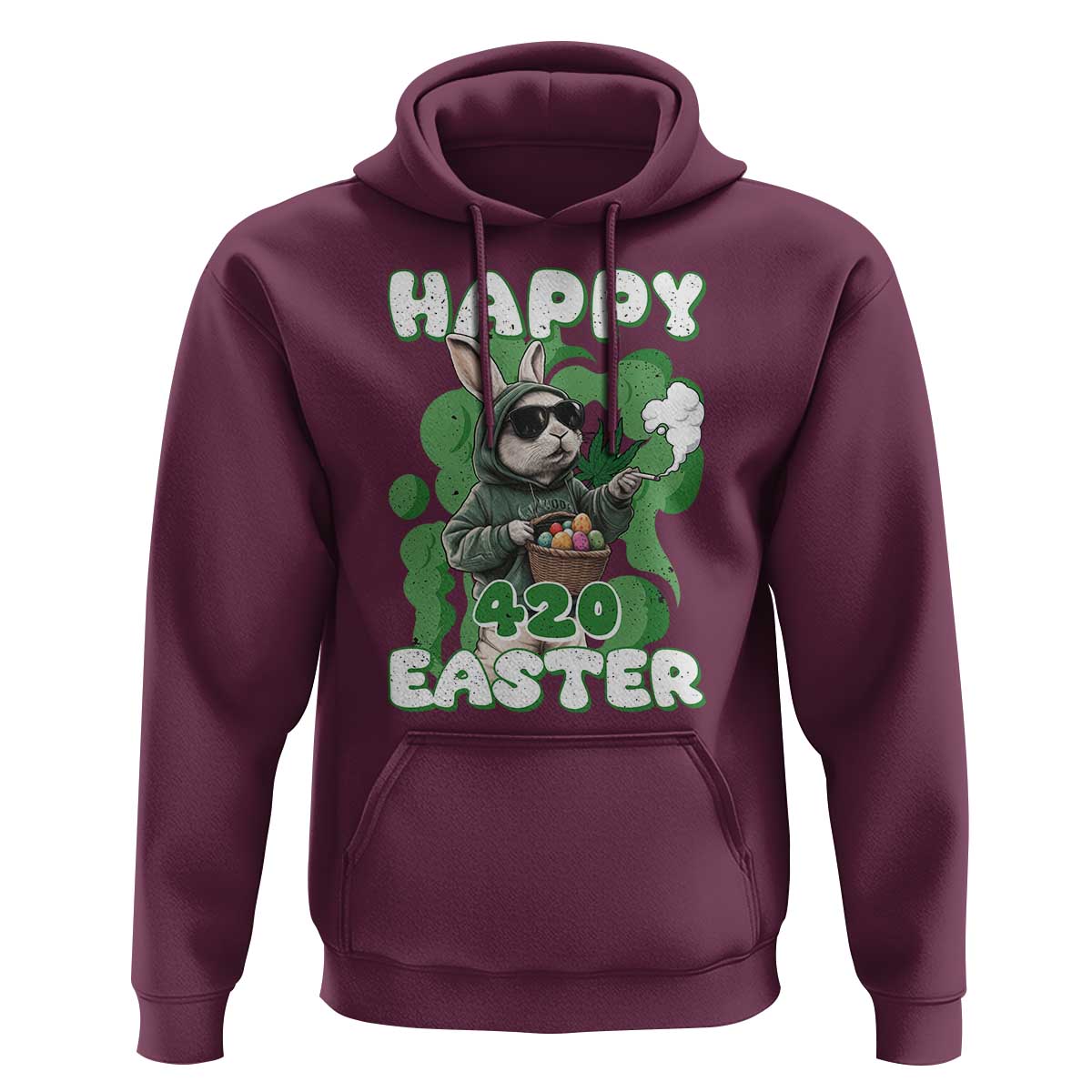 Happy 420 Easter Hoodie Funny Smoking Easter Bunny