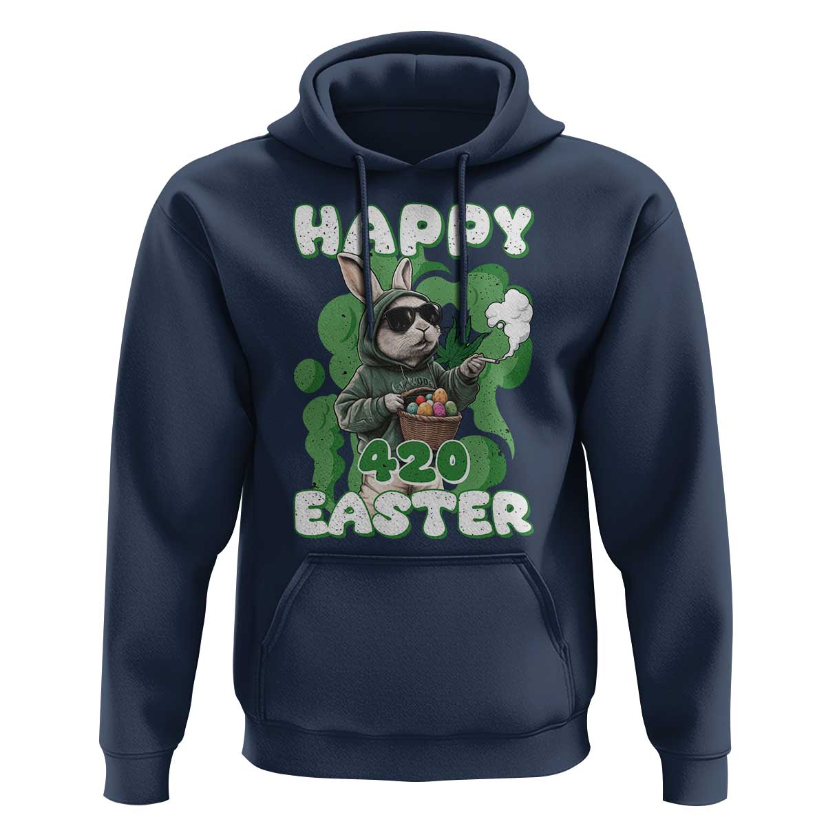 Happy 420 Easter Hoodie Funny Smoking Easter Bunny
