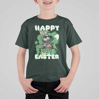 Happy 420 Easter T Shirt For Kid Funny Smoking Easter Bunny
