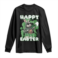 Happy 420 Easter Long Sleeve Shirt Funny Smoking Easter Bunny