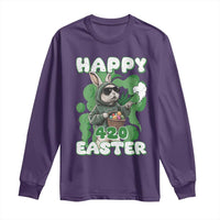 Happy 420 Easter Long Sleeve Shirt Funny Smoking Easter Bunny