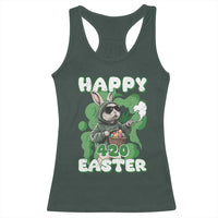 Happy 420 Easter Racerback Tank Top Funny Smoking Easter Bunny