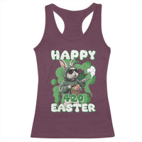 Happy 420 Easter Racerback Tank Top Funny Smoking Easter Bunny