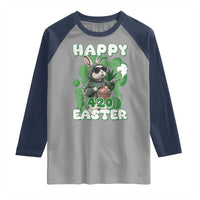 Happy 420 Easter Raglan Shirt Funny Smoking Easter Bunny