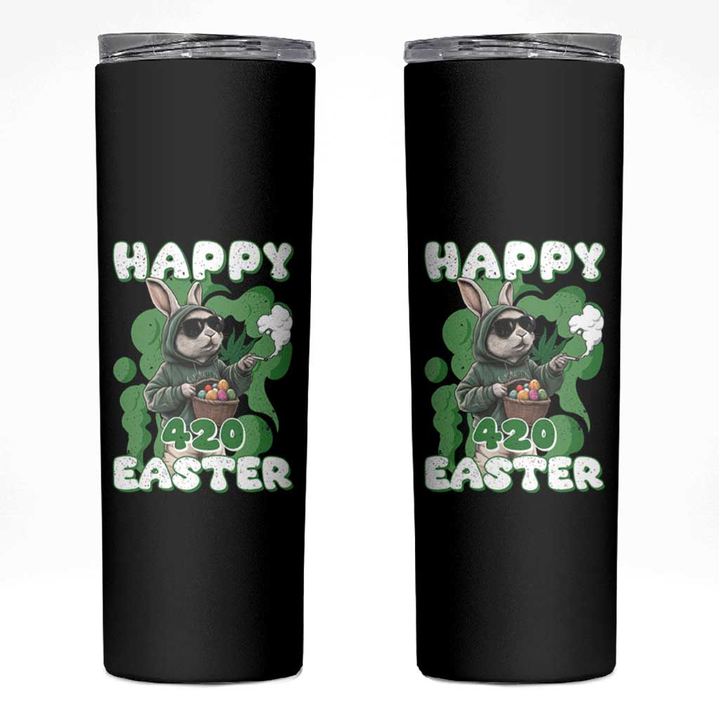 Happy 420 Easter Skinny Tumbler Funny Smoking Easter Bunny