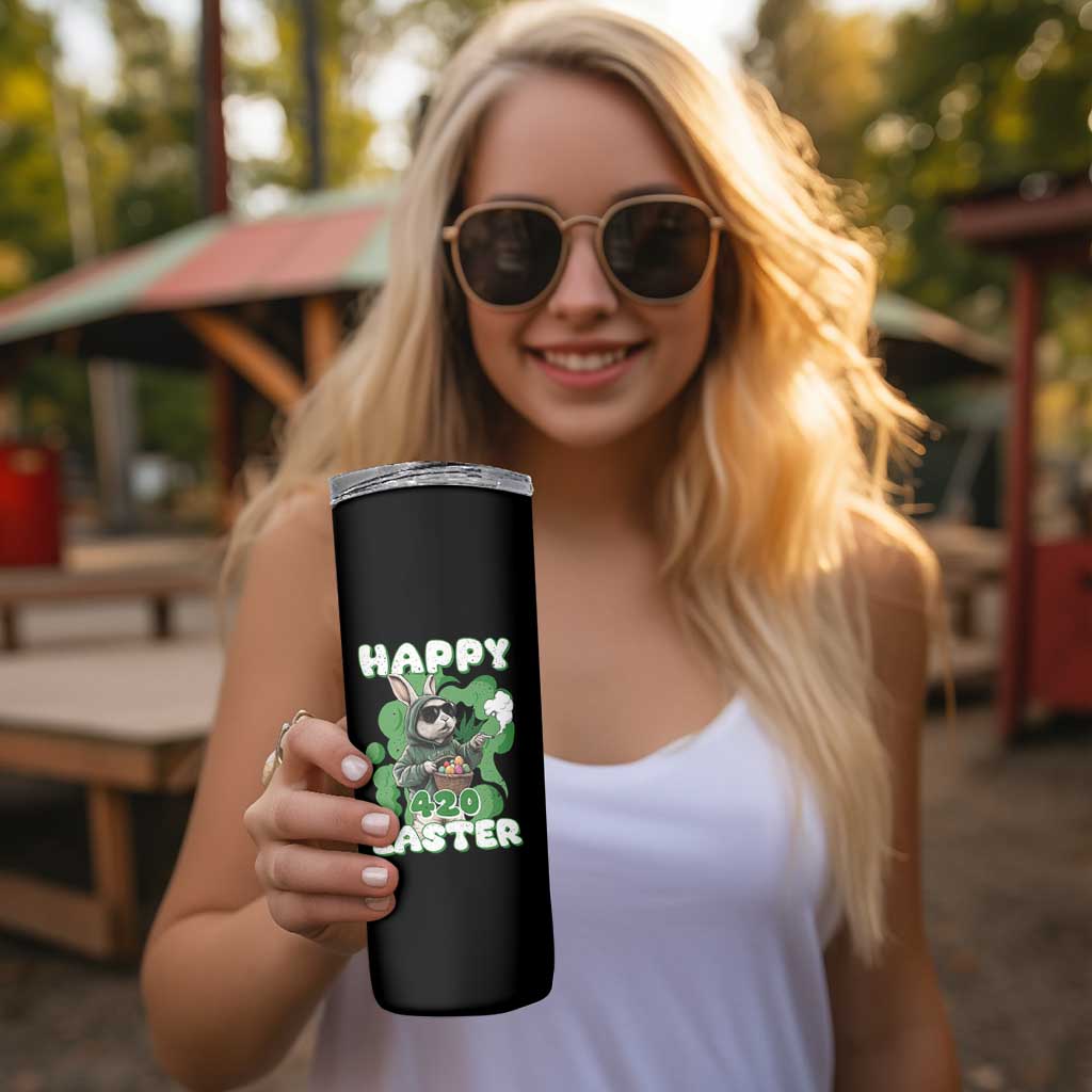 Happy 420 Easter Skinny Tumbler Funny Smoking Easter Bunny