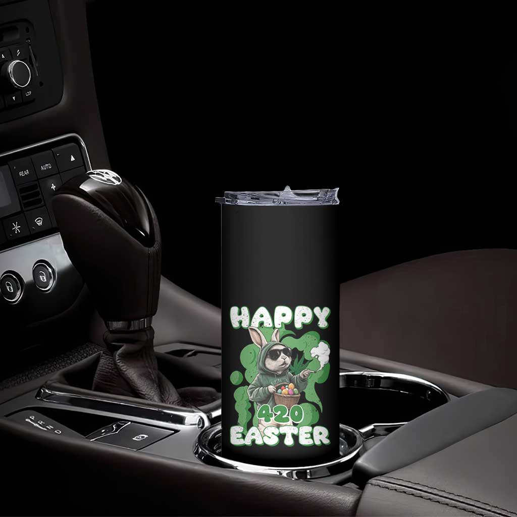 Happy 420 Easter Skinny Tumbler Funny Smoking Easter Bunny