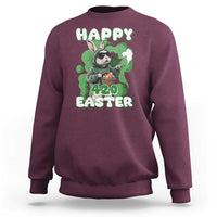 Happy 420 Easter Sweatshirt Funny Smoking Easter Bunny