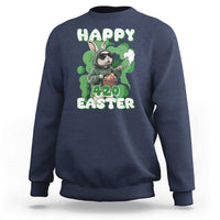Happy 420 Easter Sweatshirt Funny Smoking Easter Bunny