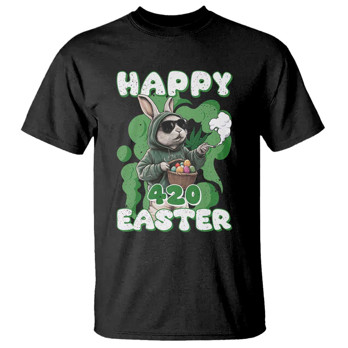 Happy 420 Easter T Shirt Funny Smoking Easter Bunny