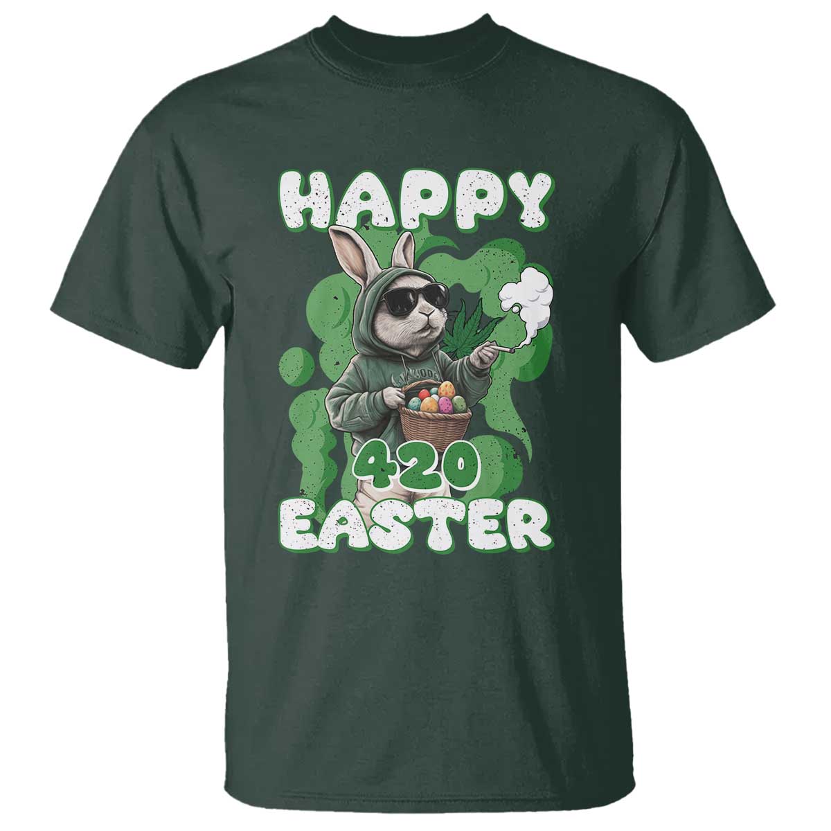 Happy 420 Easter T Shirt Funny Smoking Easter Bunny