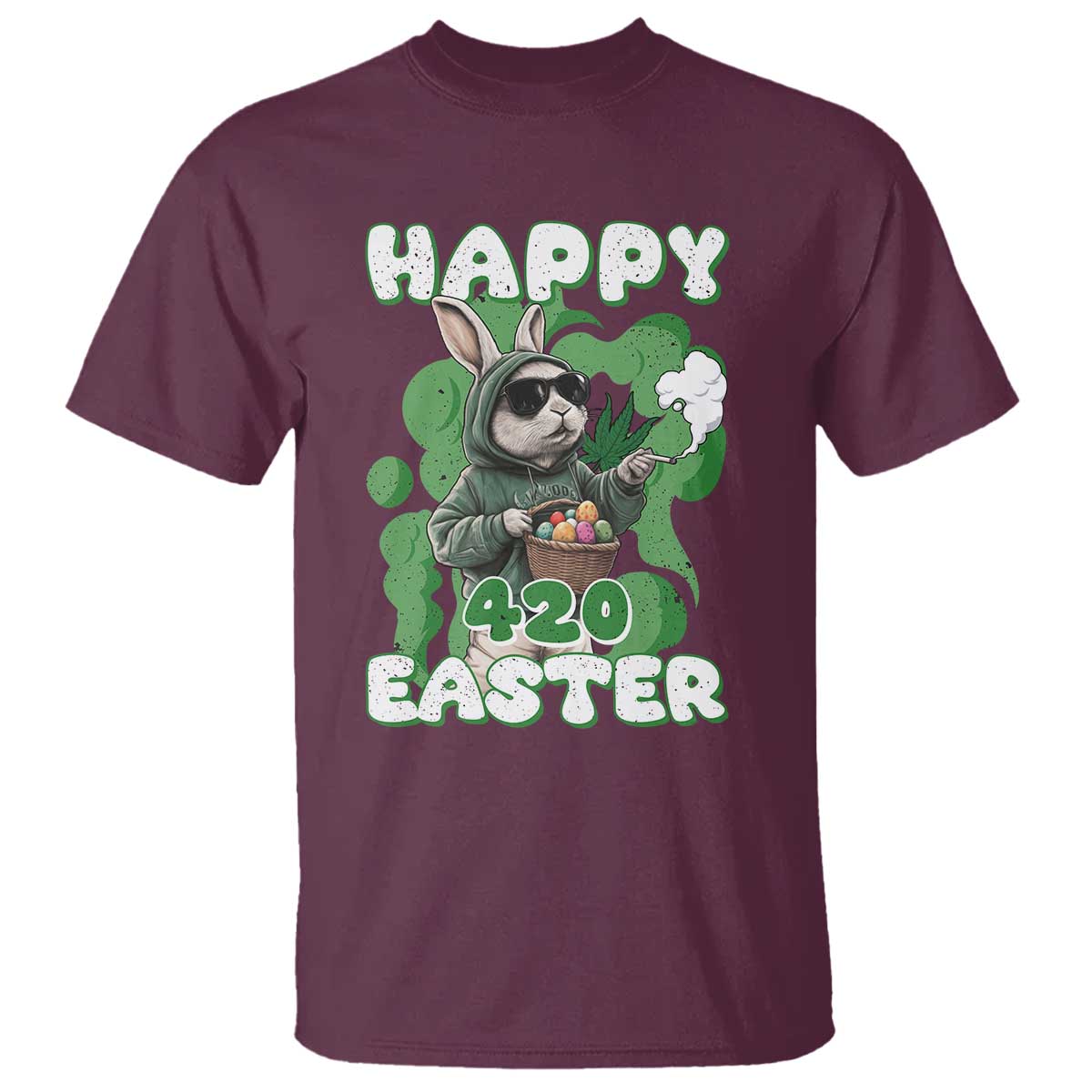 Happy 420 Easter T Shirt Funny Smoking Easter Bunny